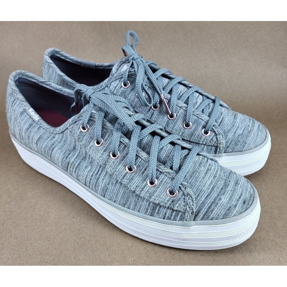 Keds Women's (Size 10 )Triple Kick Heathered Knit Gray Platform Sneakers